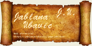 Jablana Ubavić vizit kartica